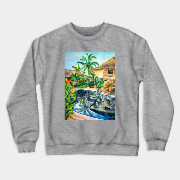 Mexican Poolside at Dawn Crewneck Sweatshirt by TiffanisTropics